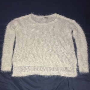 Abercrombie White Shag Sweater size L